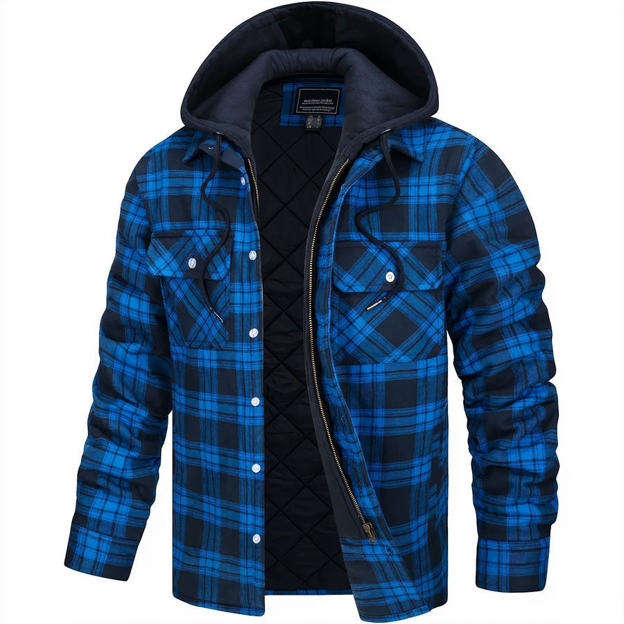 Chaqueta con Capucha para Hombre - Cuadro Clásico Pata de Gallo – Otoño
