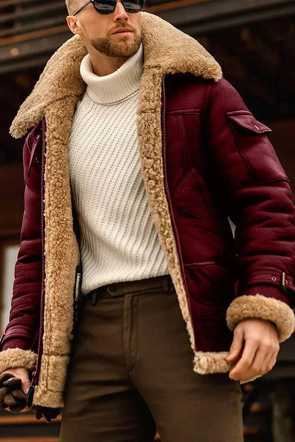 Chaqueta de aviador elegante para hombre - calidez invernal y elegancia