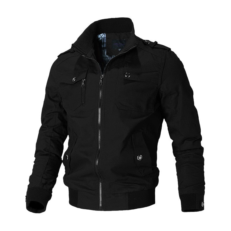 Chaqueta Bomber Táctica - Cierre de Cremallera y Bolsillo en el Pecho