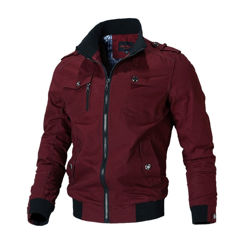 Chaqueta Bomber Táctica - Cierre de Cremallera y Bolsillo en el Pecho