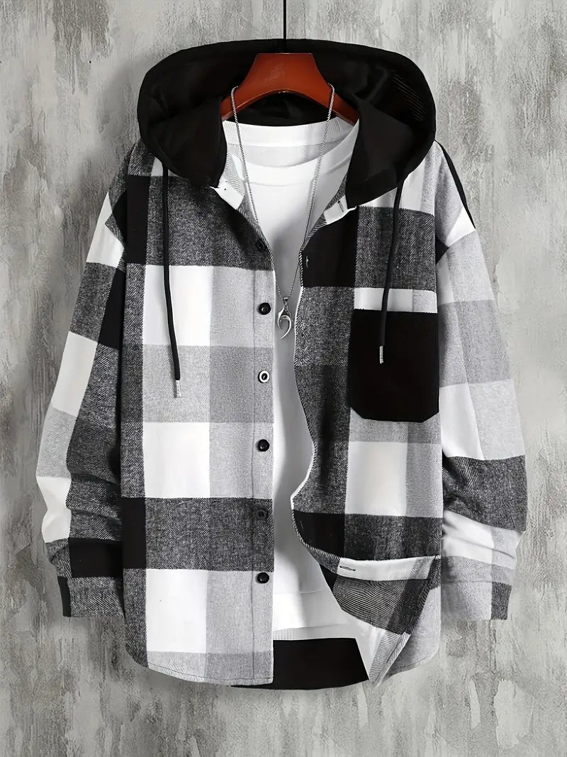 Sudadera con capucha para hombre de cuadros: estilo moderno y comodidad informal