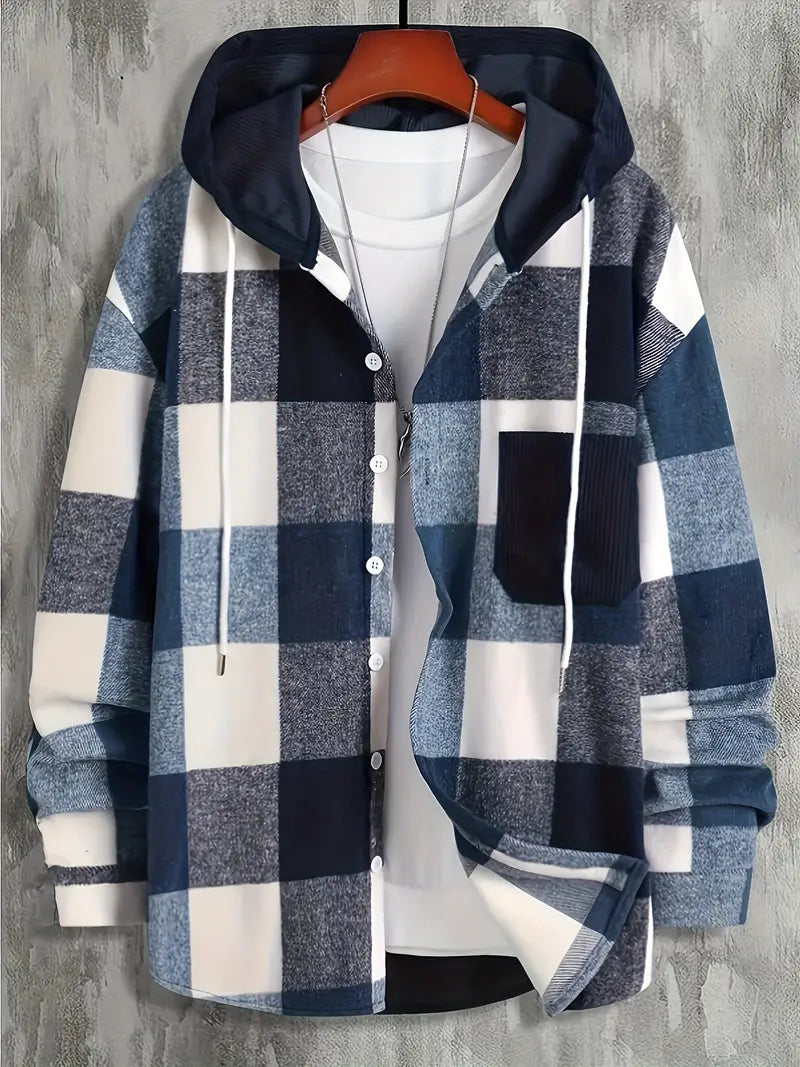 Sudadera con capucha para hombre de cuadros: estilo moderno y comodidad informal