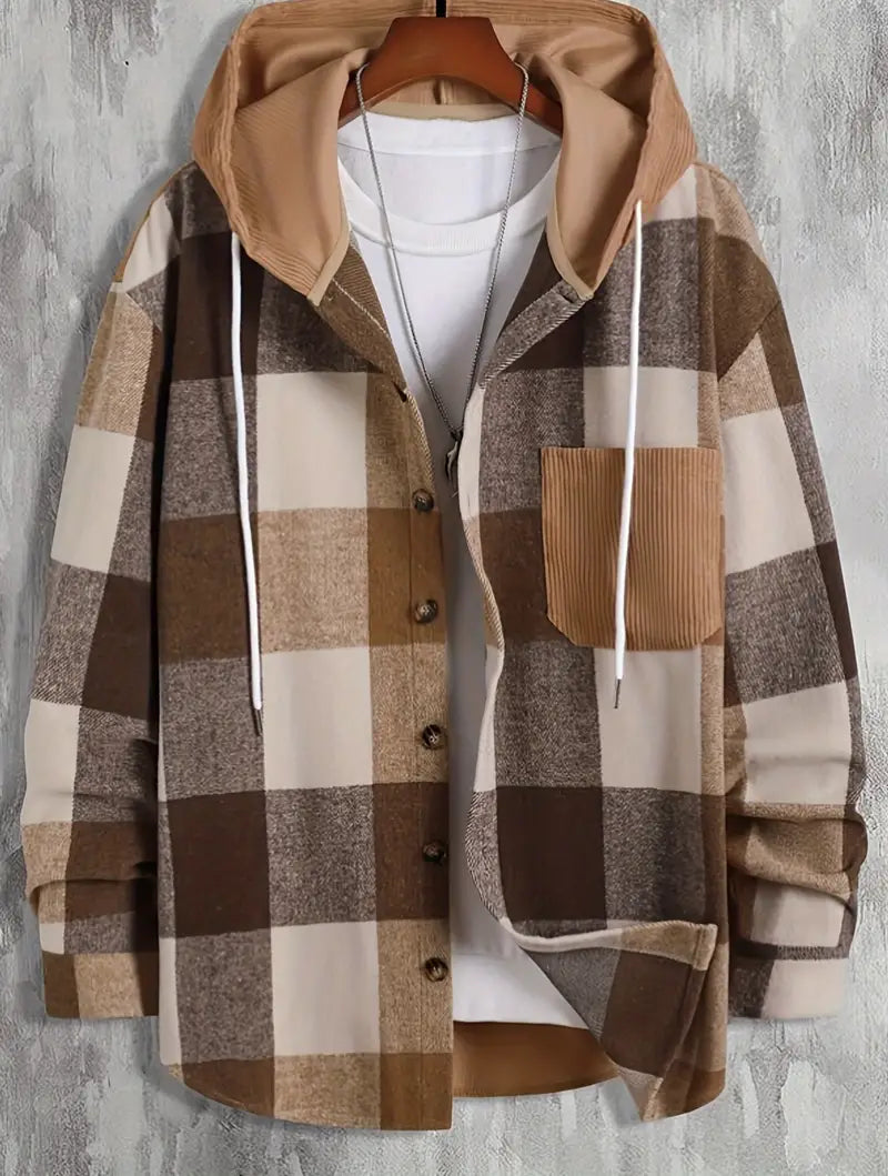 Sudadera con capucha para hombre de cuadros: estilo moderno y comodidad informal