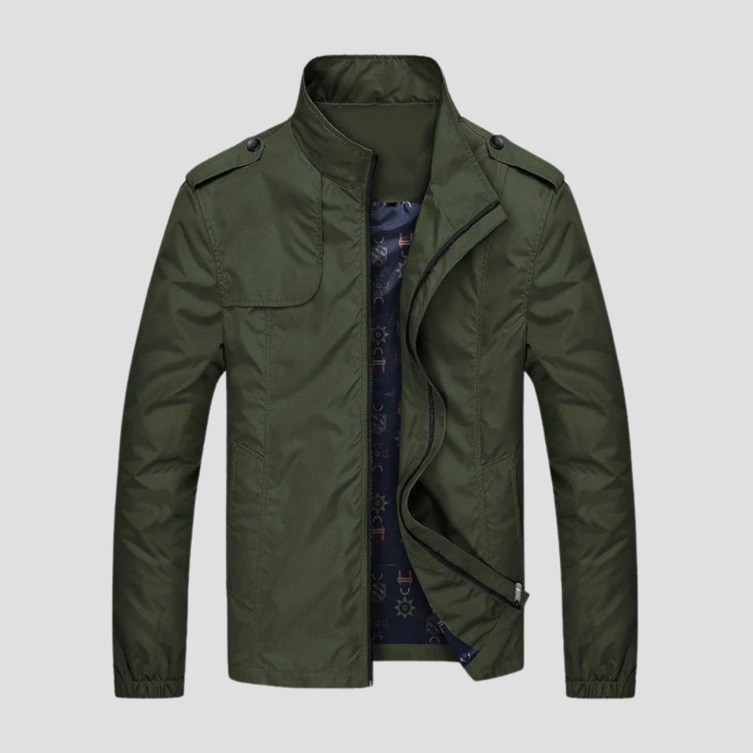 Chaqueta cargo casual para hombre - Múltiples bolsillos y cuello con cremallera