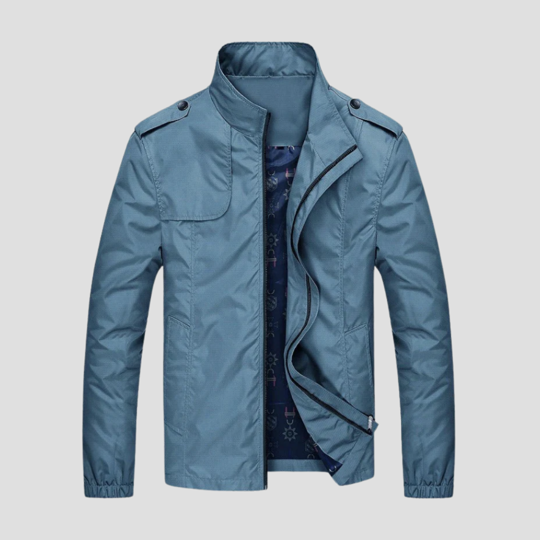 Chaqueta cargo casual para hombre - Múltiples bolsillos y cuello con cremallera