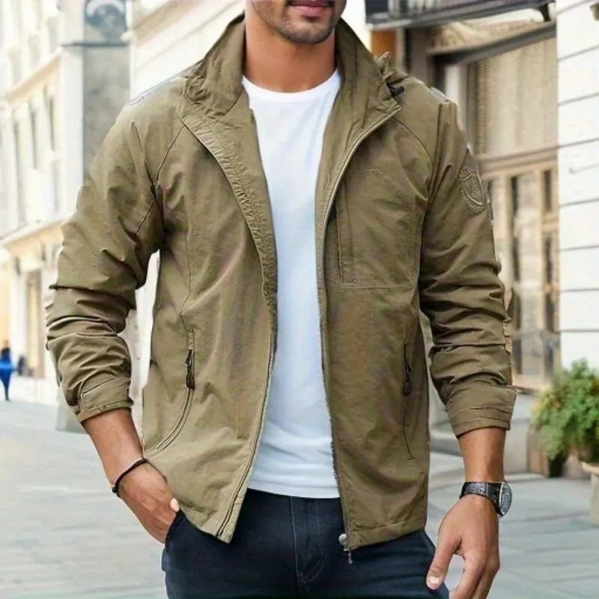 Argus Chaqueta Hombre – Chaqueta Cargo Ligera de Verano con Bolsillos