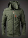 Chaqueta impermeable para hombre - Capucha y bolsillos con cremallera