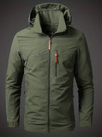 Chaqueta impermeable para hombre - Capucha y bolsillos con cremallera
