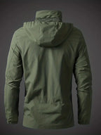 Chaqueta impermeable para hombre - Capucha y bolsillos con cremallera