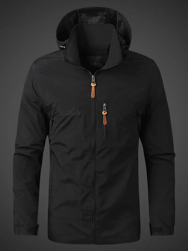 Chaqueta impermeable para hombre - Capucha y bolsillos con cremallera