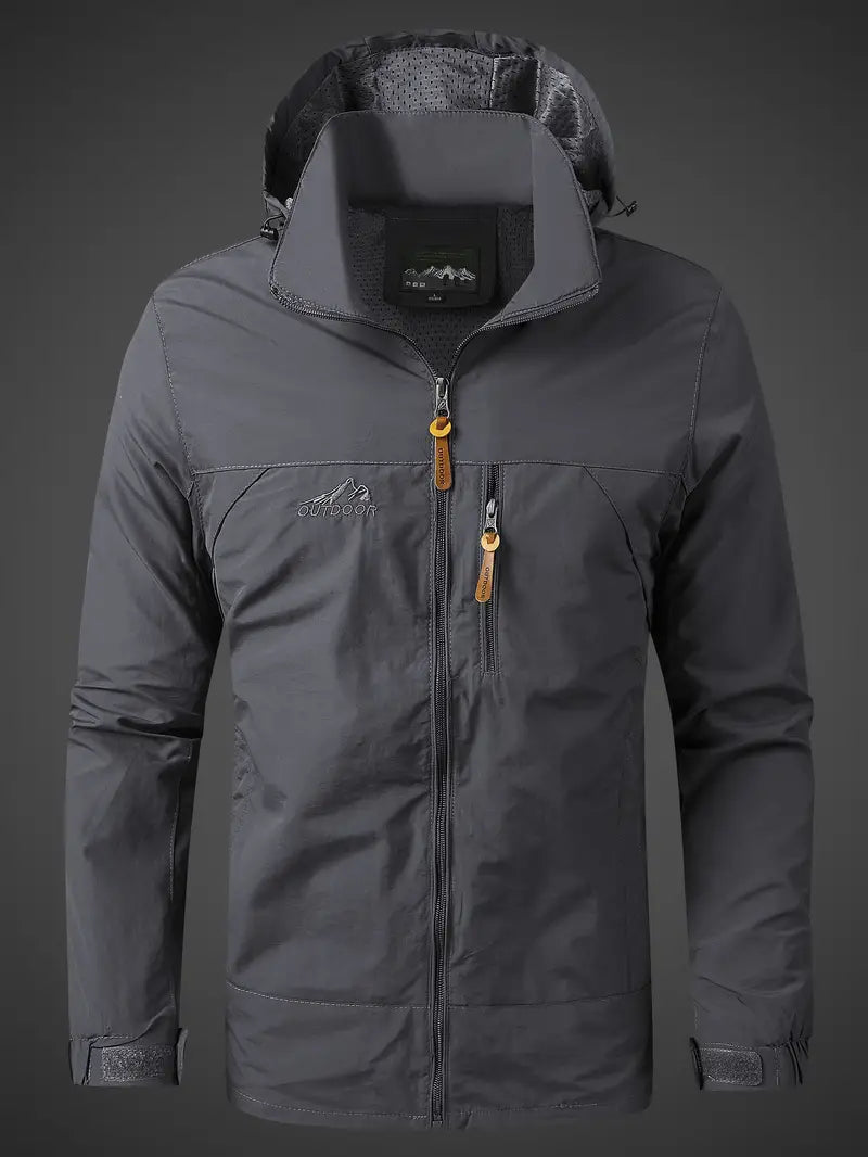 Chaqueta impermeable para hombre - Capucha y bolsillos con cremallera
