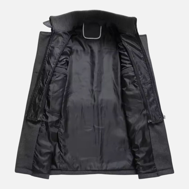 Chaqueta de doble cuello para hombre - Estilo moderno y calor
