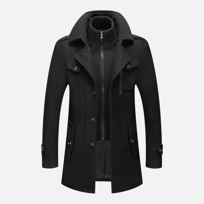 Chaqueta de doble cuello para hombre - Estilo moderno y calor