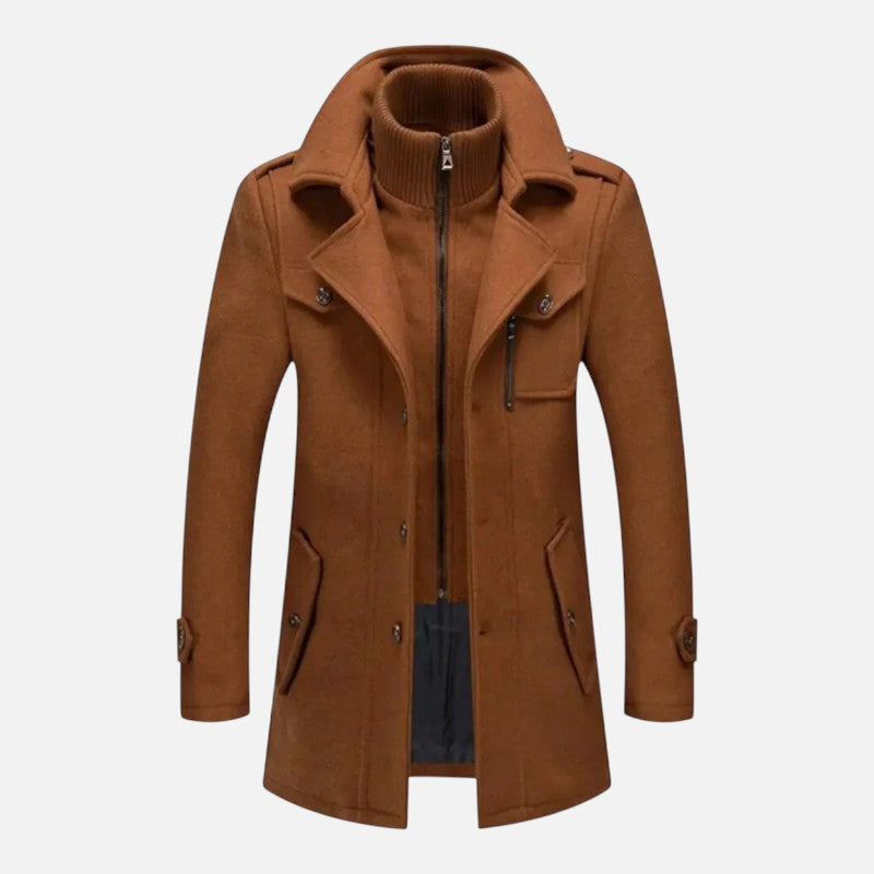 Chaqueta de doble cuello para hombre - Estilo moderno y calor