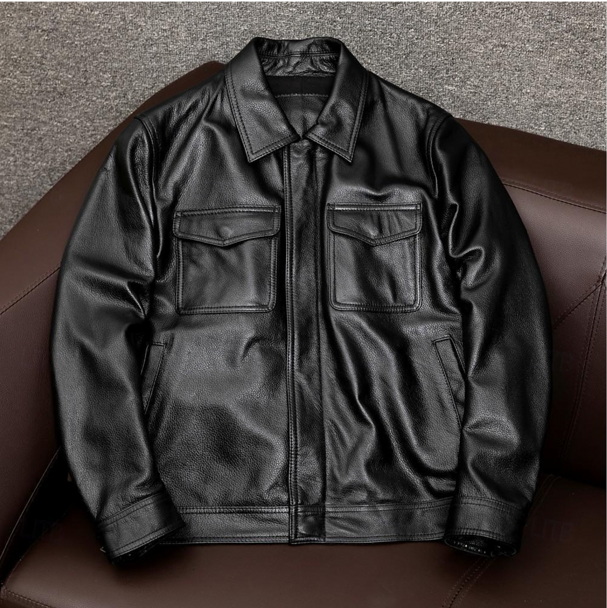 Chaqueta de Cuero Elegante para Hombres | Lujo Clásico