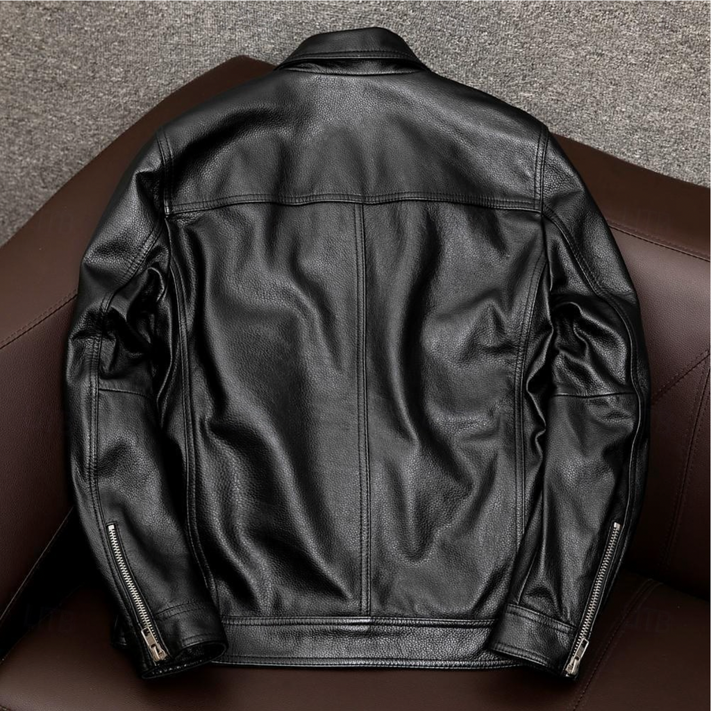 Chaqueta de Cuero Elegante para Hombres | Lujo Clásico