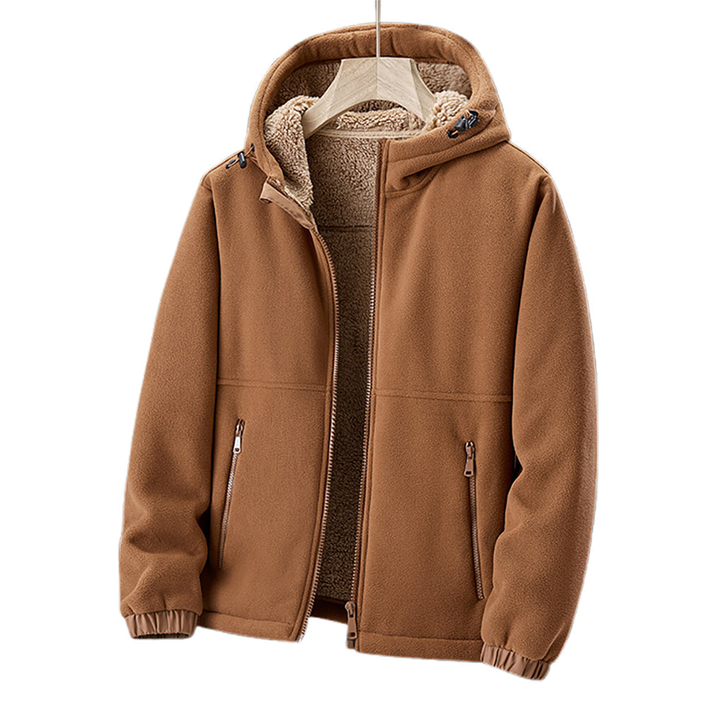 Chaqueta de invierno para hombre: abrigada, con capucha y bolsillos con cremallera