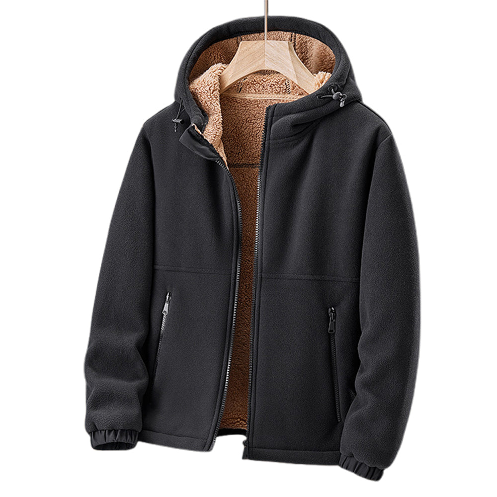 Chaqueta de invierno para hombre: abrigada, con capucha y bolsillos con cremallera