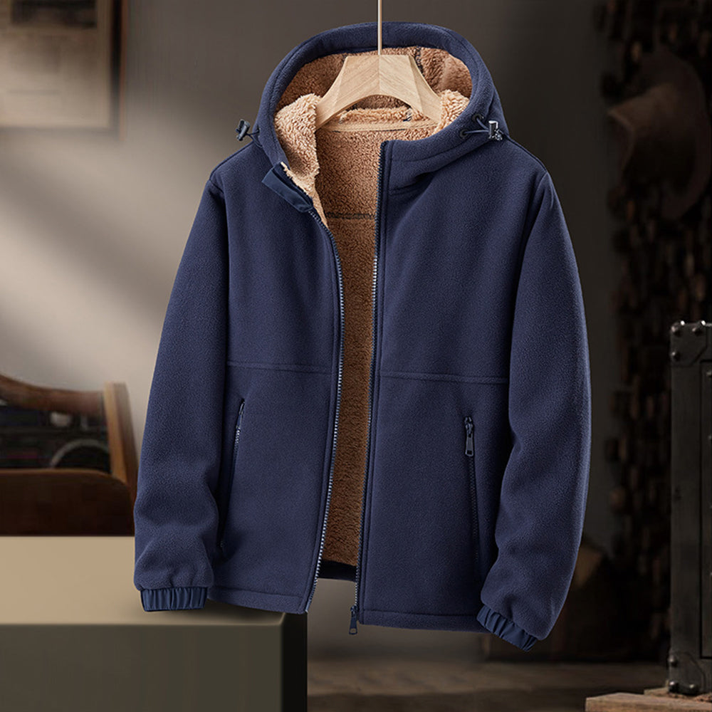 Chaqueta de invierno para hombre: abrigada, con capucha y bolsillos con cremallera