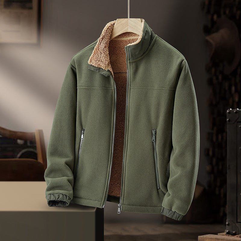 Chaqueta cálida para hombre con cuello alto y cierre de cremallera: elegante comodidad invernal