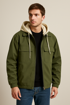 Chaqueta urbana ligera para hombre con capucha integrada