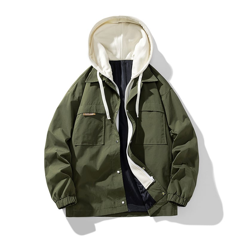 Chaqueta urbana ligera para hombre con capucha integrada