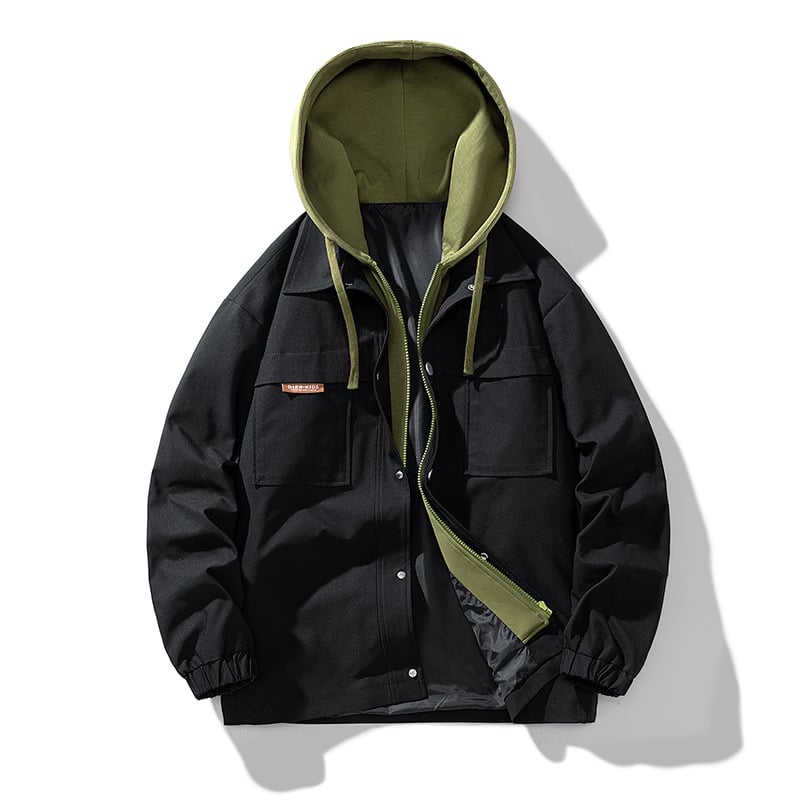 Chaqueta urbana ligera para hombre con capucha integrada