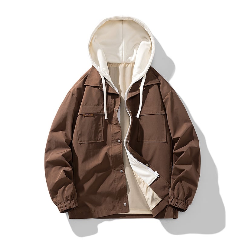 Chaqueta urbana ligera para hombre con capucha integrada