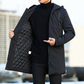 Abrigo largo impermeable de invierno para hombre – cálido con capucha ajustable