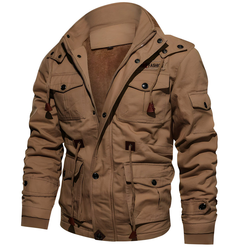 Chaqueta militar impermeable para hombre: estilo robusto y comodidad ajustable