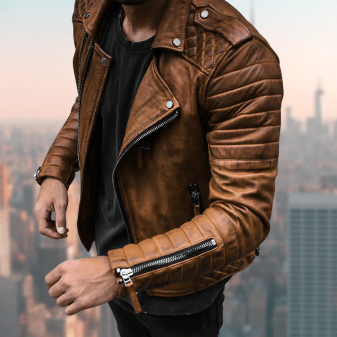 Lucas - Chaqueta de motorista para hombre - Estilo atemporal