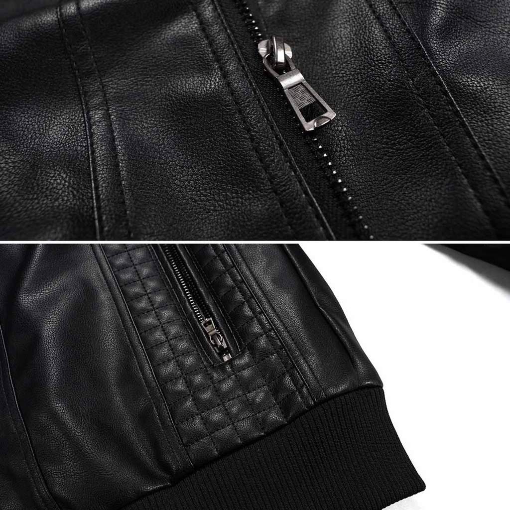 Chaqueta de moto retro para hombre con capucha – estilo urbano con cremallera