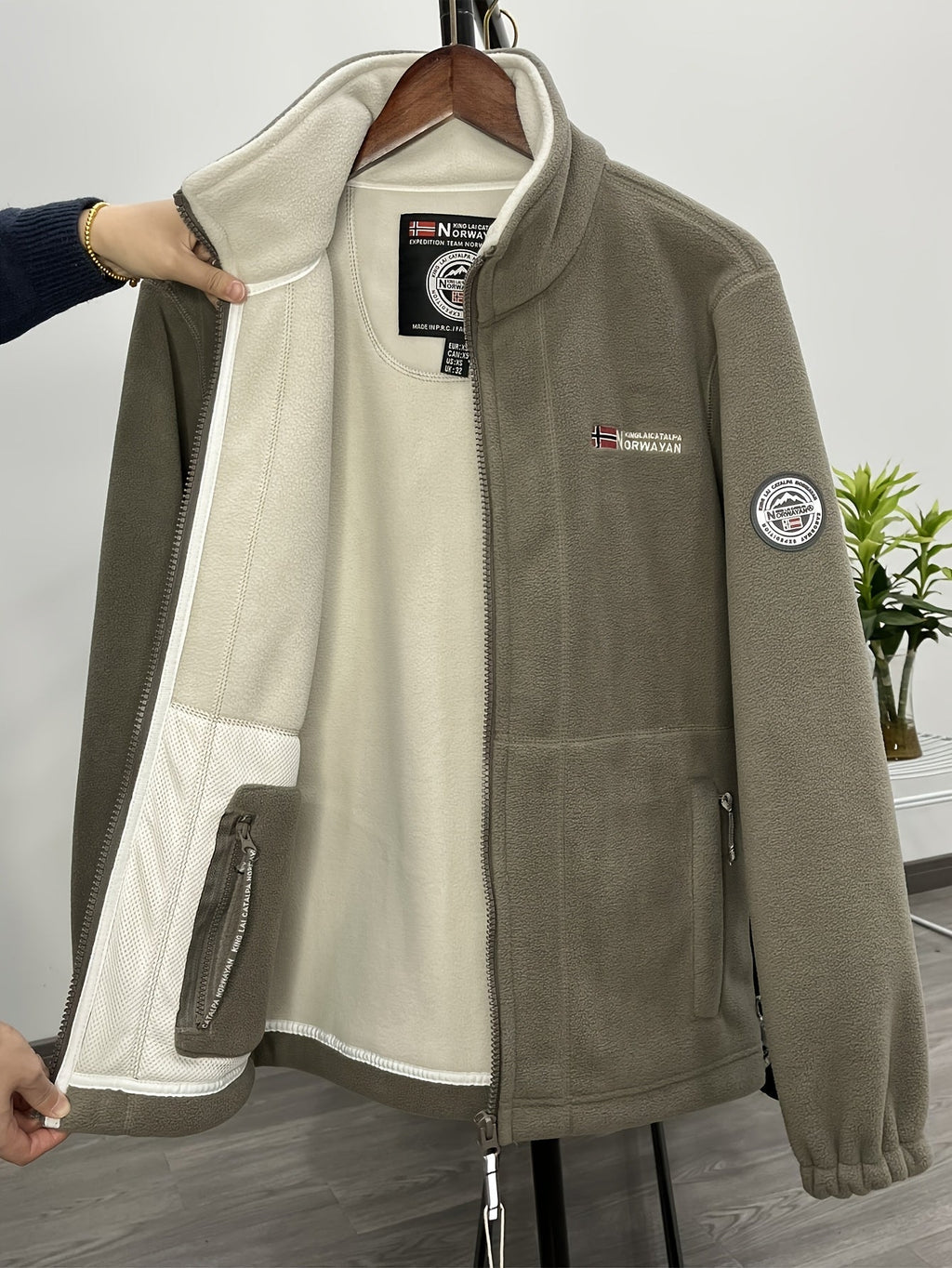Chaqueta polar resistente para hombre, cálida y ligera