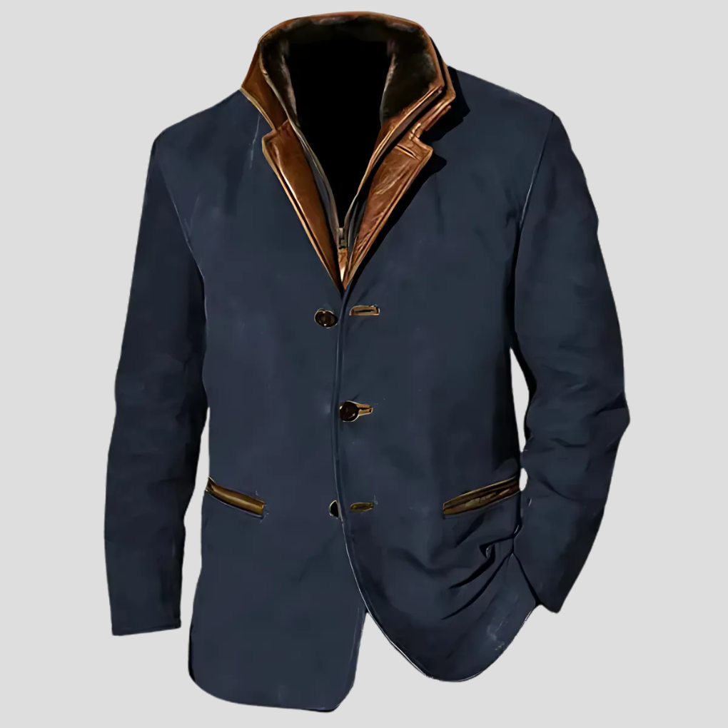 Chaqueta Retro Hombre - Estilo Contrastado - Primavera/Otoño