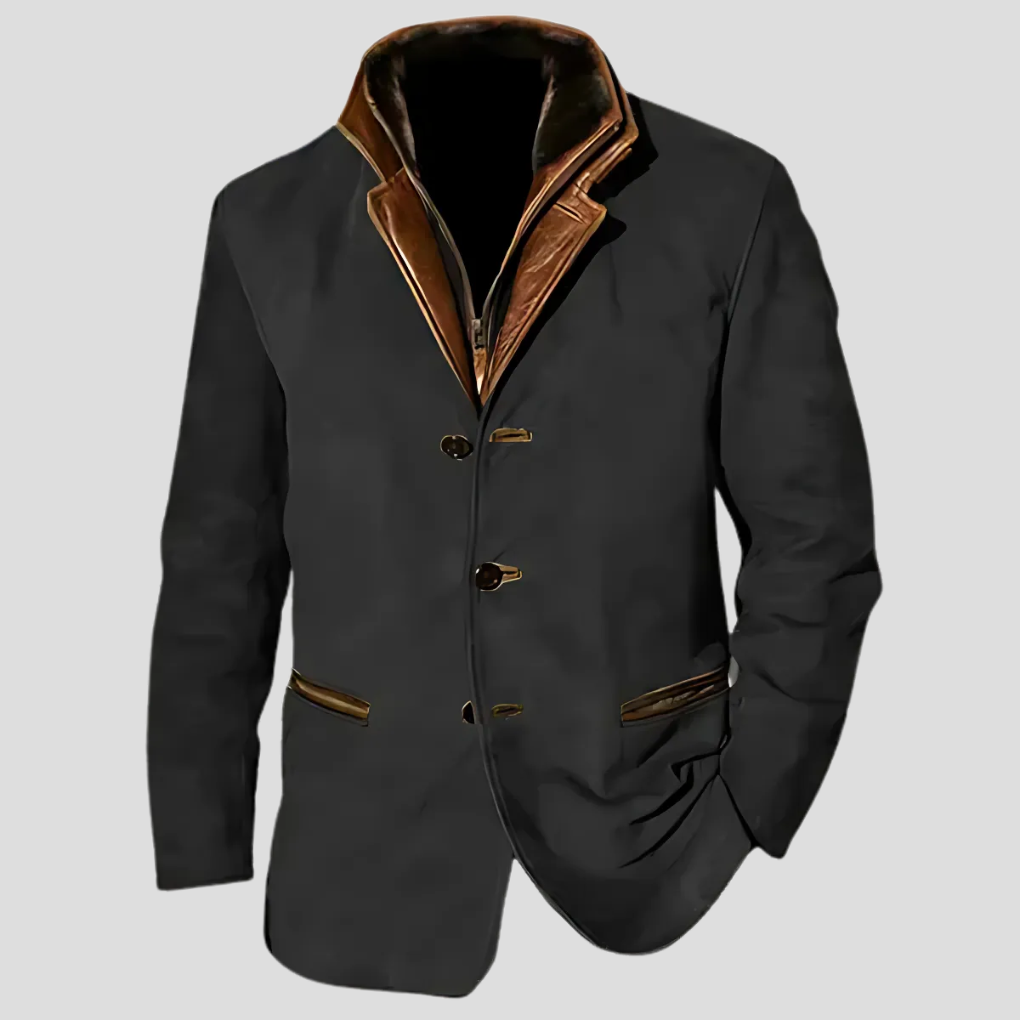 Chaqueta Retro Hombre - Estilo Contrastado - Primavera/Otoño