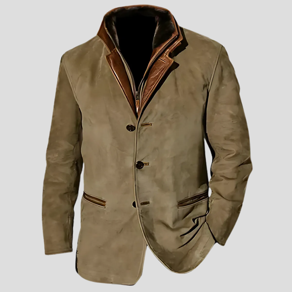Chaqueta Retro Hombre - Estilo Contrastado - Primavera/Otoño