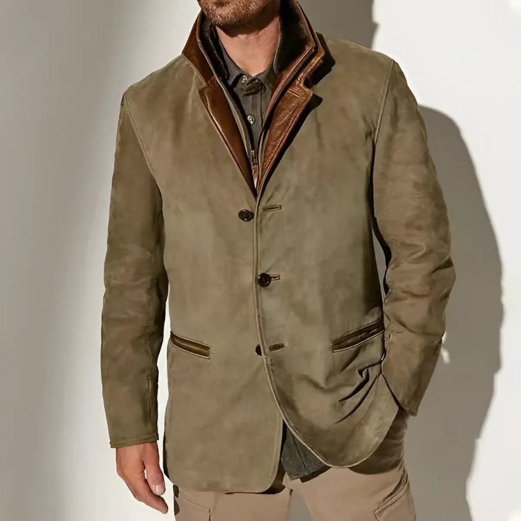 Chaqueta Retro Hombre - Estilo Contrastado - Primavera/Otoño