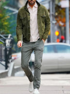 Chaqueta Vintage - Corte Casual - Múltiples Bolsillos