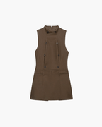 Vestido corto Helen sin mangas con cuello alto