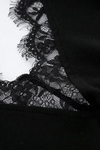 Vestido mini ajustado de manga larga con ribete de encaje Nora