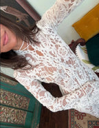 Vestido Rachel de encaje francés con lazo