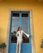 Vestido Rachel de encaje francés con lazo