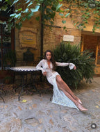 Vestido Rachel de encaje francés con lazo