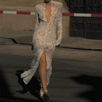 Vestido Rachel de encaje francés con lazo