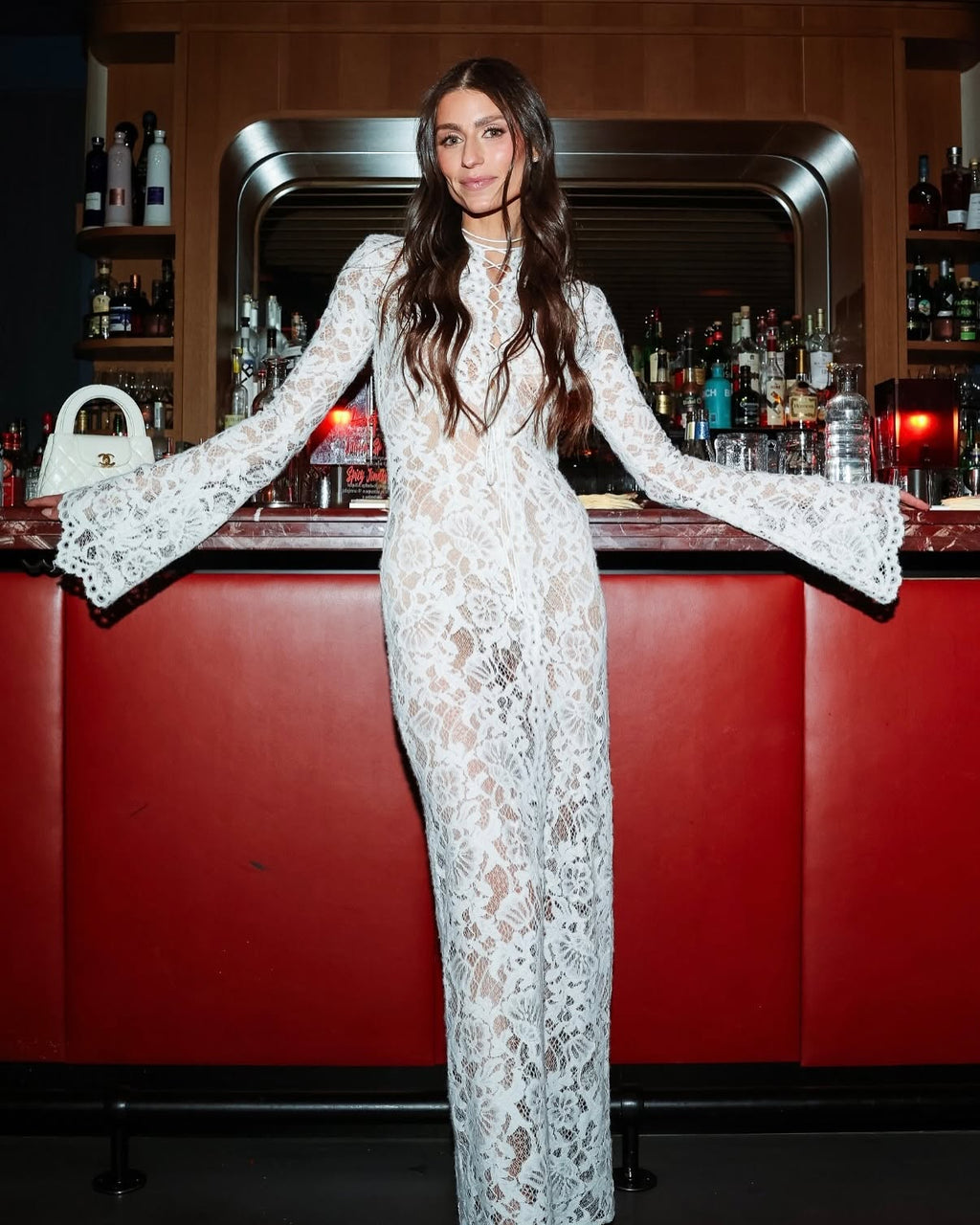 Vestido Rachel de encaje francés con lazo