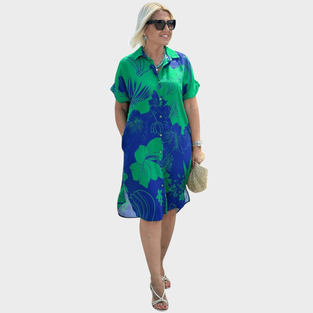 Naomi | Vestido Camisero Con Estampado Floral - OSMARA Fashion - vista 2